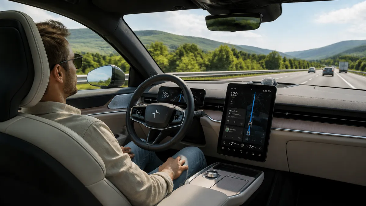 interior vehicul electric modern România autostradă