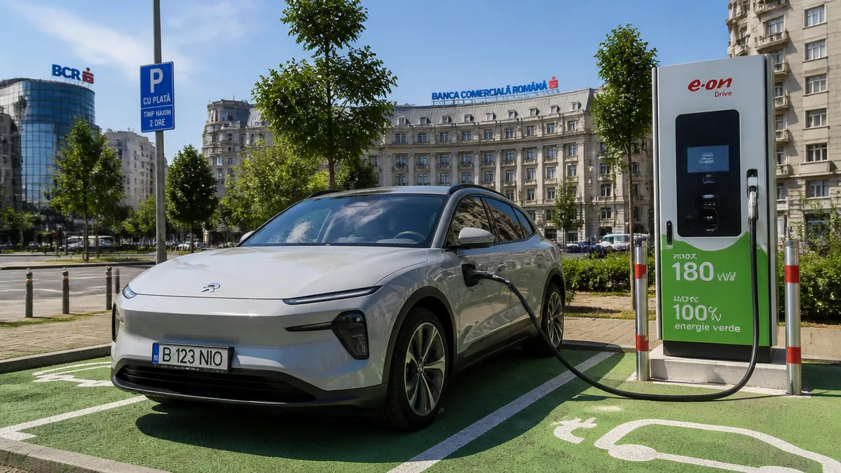 mașină electrică stație de încărcare România vară