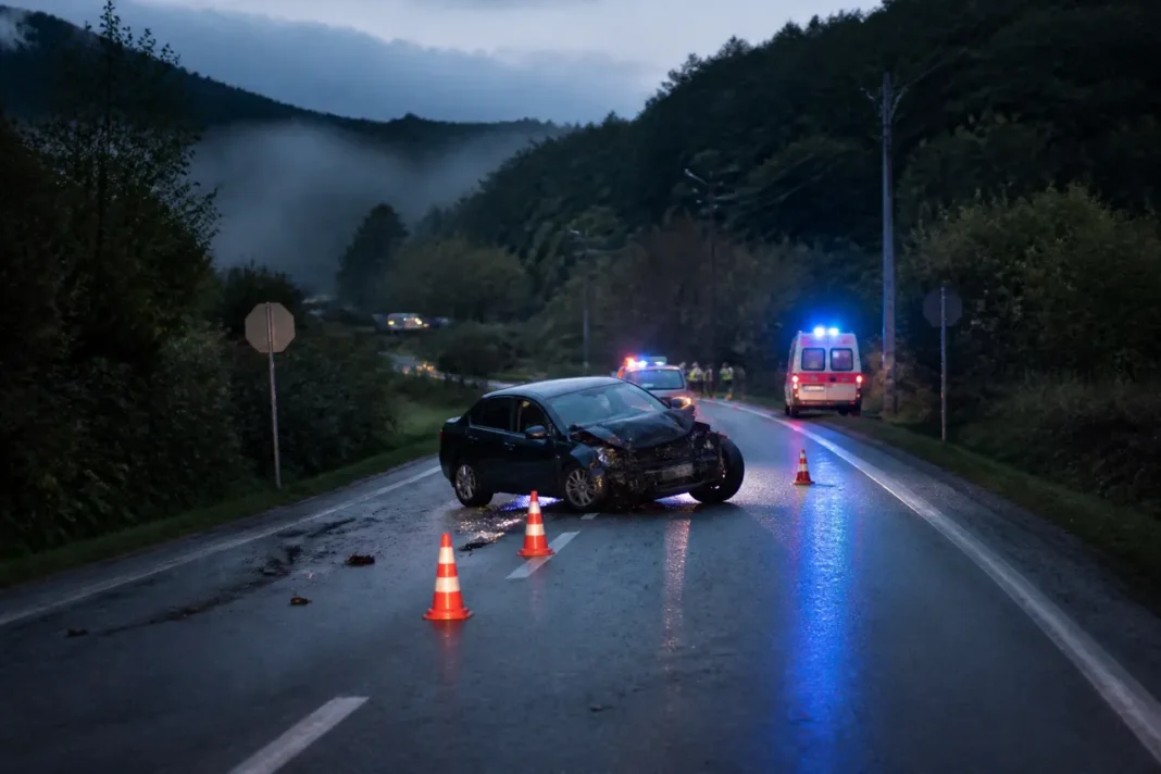 Cornereva: un pasager de 18 ani și-a pierdut viața într-un impact frontal