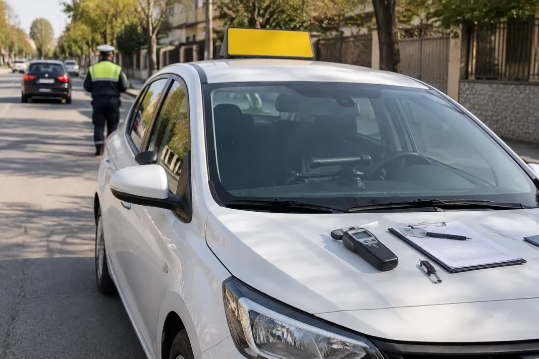 Cursant oprit la volan cu alcool în timpul lecției auto, la Giurgiu